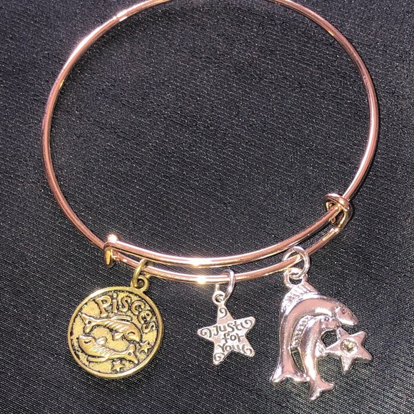 Pisces ♓️ charm bangle - Picture 3 of 5